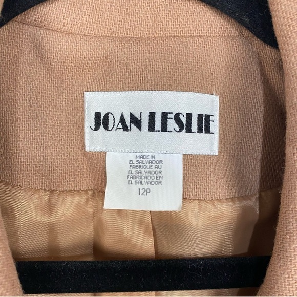 Vintage Joan Leslie 100% Wool tan blazer minimalist capsule wardrobe y2k neutral - Picture 4 of 6